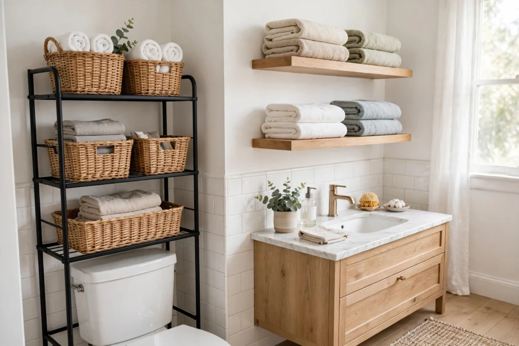 28 Small Bathroom Organization Ideas That Maximize Tiny Spaces featured small bathroom organization ideas